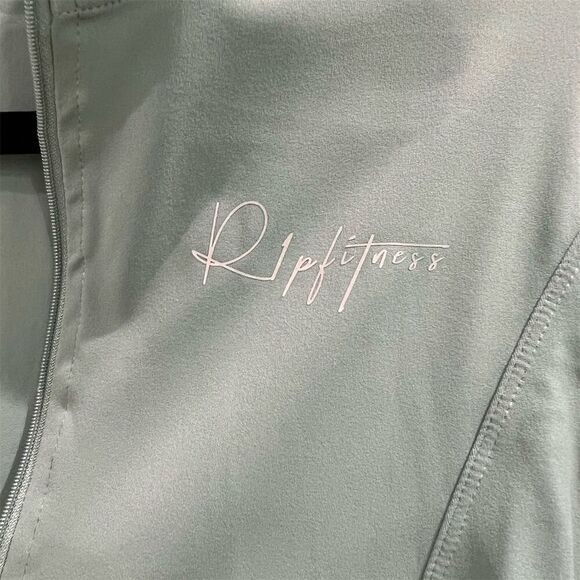 Women's Cropped Zip-Up Track Jacket Green XL Activewear - Picture 2 of 4